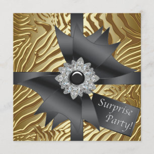 Invitation Fête d'anniversaire de surprise de zèbre