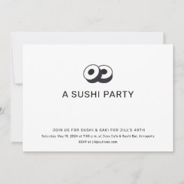 Invitation Fête d'anniversaire de sushi dîner
