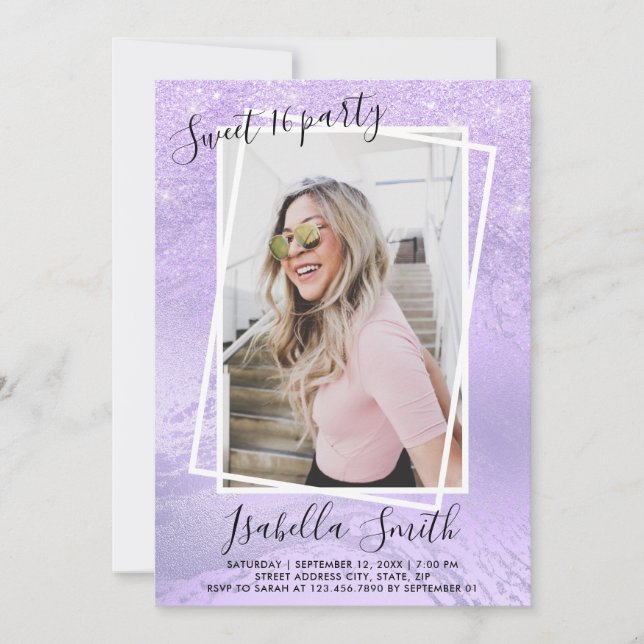 Invitation Fête d'anniversaire de sweet sixteen de parties sc (Devant)