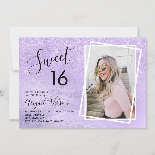 Invitation Fête d'anniversaire de sweet sixteen de parties sc (Devant)