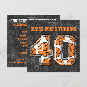 Invitation Fête d'anniversaire de tableau de basket-ball