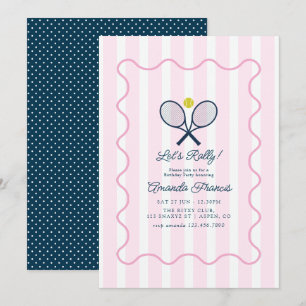 Invitation Fête d'anniversaire de tennis de country club girl