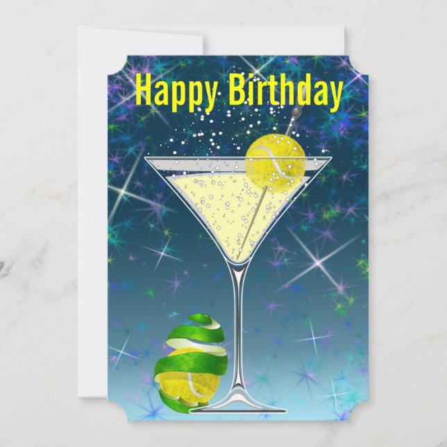 Invitation Fête d'anniversaire de Tennis Martini (Devant)