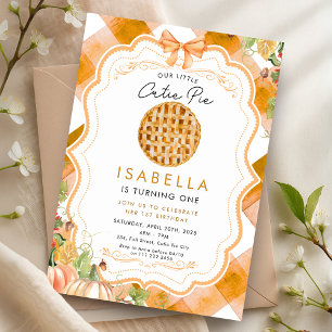 Invitation Fête d'anniversaire de Thanksgiving Cutie Pie auto