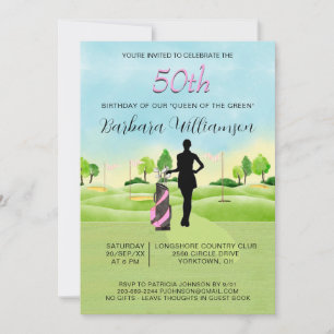 Invitation Fête d'anniversaire de tout âge, fête de golf