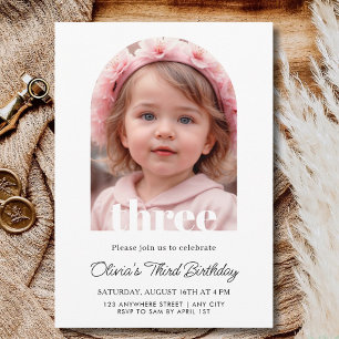 Invitation Fête d'anniversaire de trois ans 3ème anniversaire