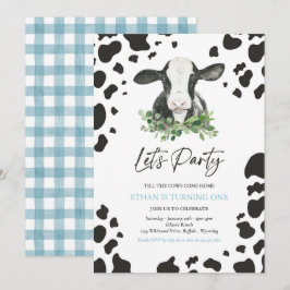 Invitation Fête d'anniversaire de vache Boy Ranch Farm Annive