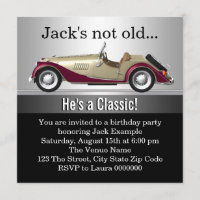 Fête d'anniversaire de voiture ancienne pour homme