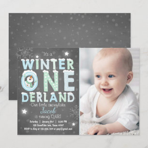 Invitation Fête d'anniversaire de Winter Onederland invitatio