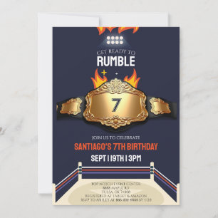 Invitation Fête d'anniversaire de Wrestling Ring And Blet