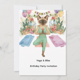 Invitation Fête d'anniversaire de yoga pour Amoureux de les c