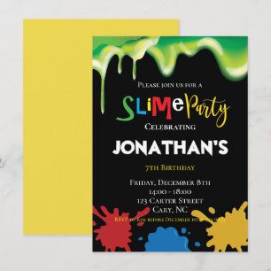 Invitation Fête d'anniversaire d'enfants d'amusement de boue