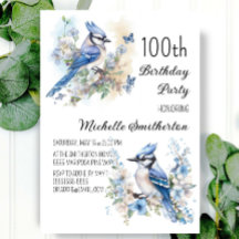 Fête d'anniversaire des 100 ans Blue Jay Bird Flow