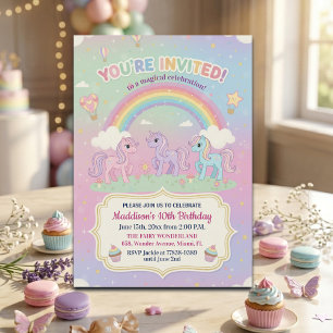 Invitation Fête d'anniversaire des 10 ans de Ponies et Arc-en
