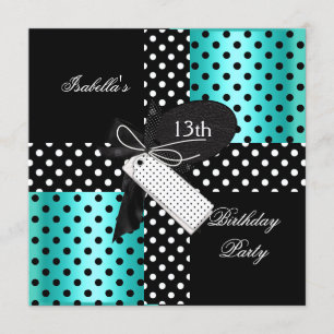 Invitation Fête d'anniversaire des 13 ans adolescentes