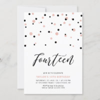 Fête d'anniversaire des 14 ans d'une fille or rose