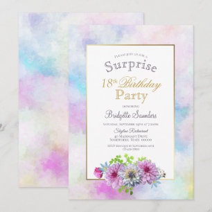 Invitation Fête d'anniversaire des 18 ans surprise avec un ca