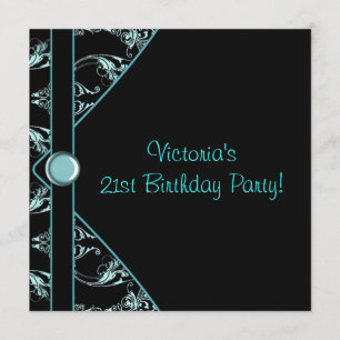 Invitation Fête d'anniversaire des 21 ans de la femme en dama