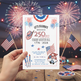 Invitation Fête d'anniversaire des 250 ans des États-Unis en 