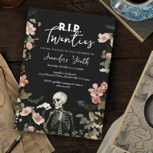 Invitation Fête d'anniversaire des 30 ans RIP Twenties Floral