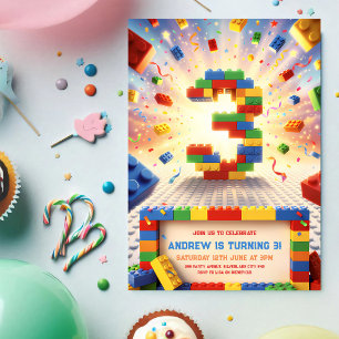 Invitation Fête d'anniversaire des 3 ans de Building Blocks