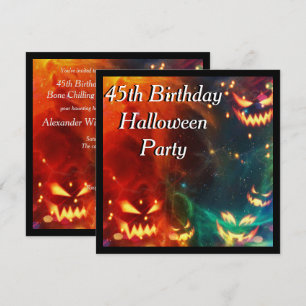 Invitation Fête d'anniversaire des 45 ans de citrouilles fant