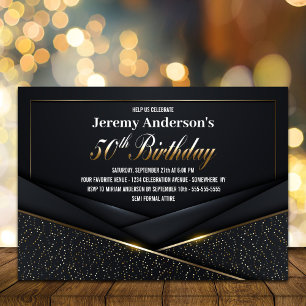 Invitation Fête d'anniversaire des 50 ans au pétrole noir sop