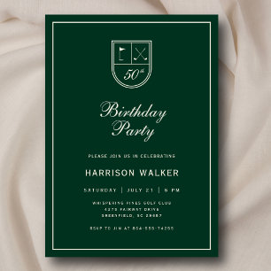 Invitation Fête d'anniversaire des 50 ans de Golf Crest Écrit