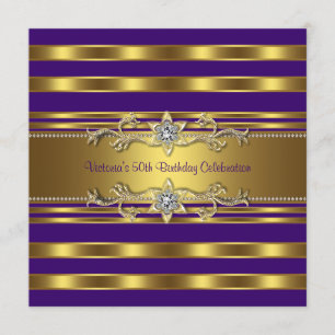 Invitation Fête d'anniversaire des 50 ans de la femme en or v
