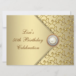 Invitation Fête d'anniversaire des 50 ans de la femme perle d