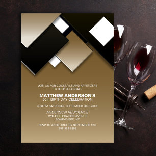 Invitation Fête d'anniversaire des 50 ans du cocktail Black G