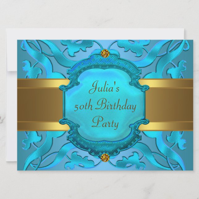 Invitation Fête d'anniversaire des 50 ans d'une femme sarcell (Devant)