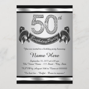 Invitation Fête d'anniversaire des 50 ans en argent