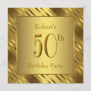 Invitation Fête d'anniversaire des 50 ans Mans Gold