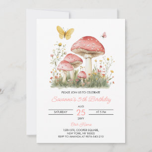 Invitation Fête d'anniversaire des 5 ans de Champignon Fantai