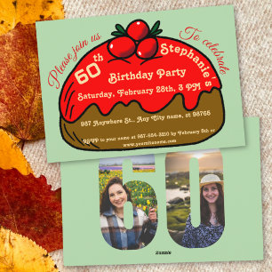 Invitation Fête d'anniversaire des 60 ans de Strawberry Choco