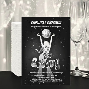 Invitation Fête d'anniversaire des 60 ans Silver Retro Let's