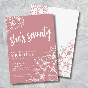 Invitation Fête d'anniversaire des 70 ans Rose Gold