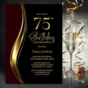 Invitation Fête d'anniversaire des 75 ans de Black Gold Burgu