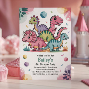 Invitation Fête d'anniversaire des 8 ans d'un enfant avec un