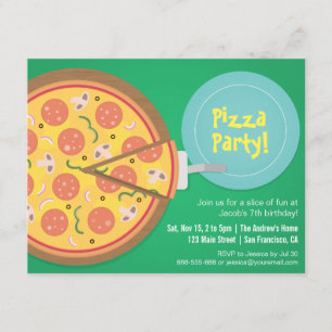 Invitation Fête d'anniversaire des Ados de Pizza