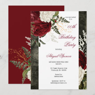 Invitation Fête d'anniversaire des adultes de la Bourgogne lu