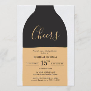 Invitation Fête d'anniversaire des adultes de la Bouteille de