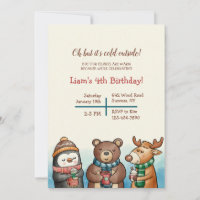 Fête d'anniversaire des Animaux Mignons d'Hiver
