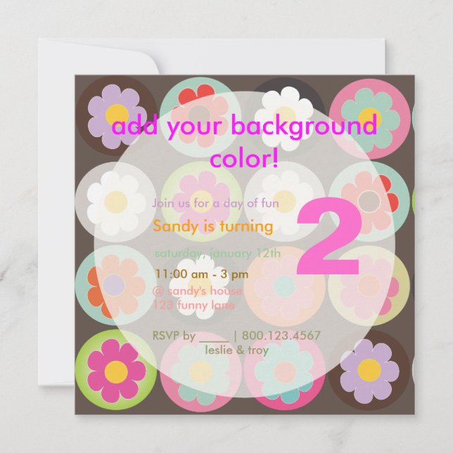 Invitation Fête d'anniversaire des années 60 Super (Devant)