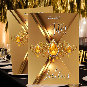 Invitation Fête d'anniversaire des Cinquante ans Fabuleuse Ja