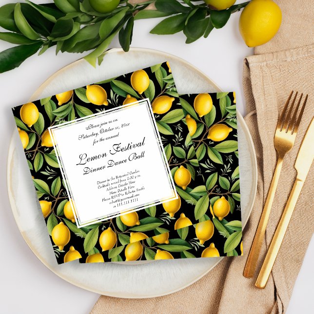 Invitation Fête d'anniversaire des citrons italiens ou Festiv (Créateur téléchargé)