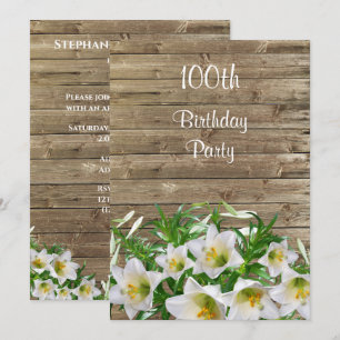 Invitation Fête d'anniversaire des Classy Lilies 100 ans