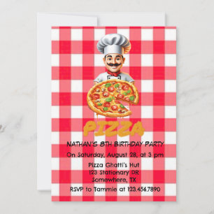 Invitation Fête d'anniversaire des enfants de Pizza