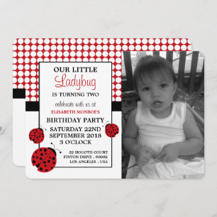 Invitation Fête d'anniversaire des enfants de Red Ladybug